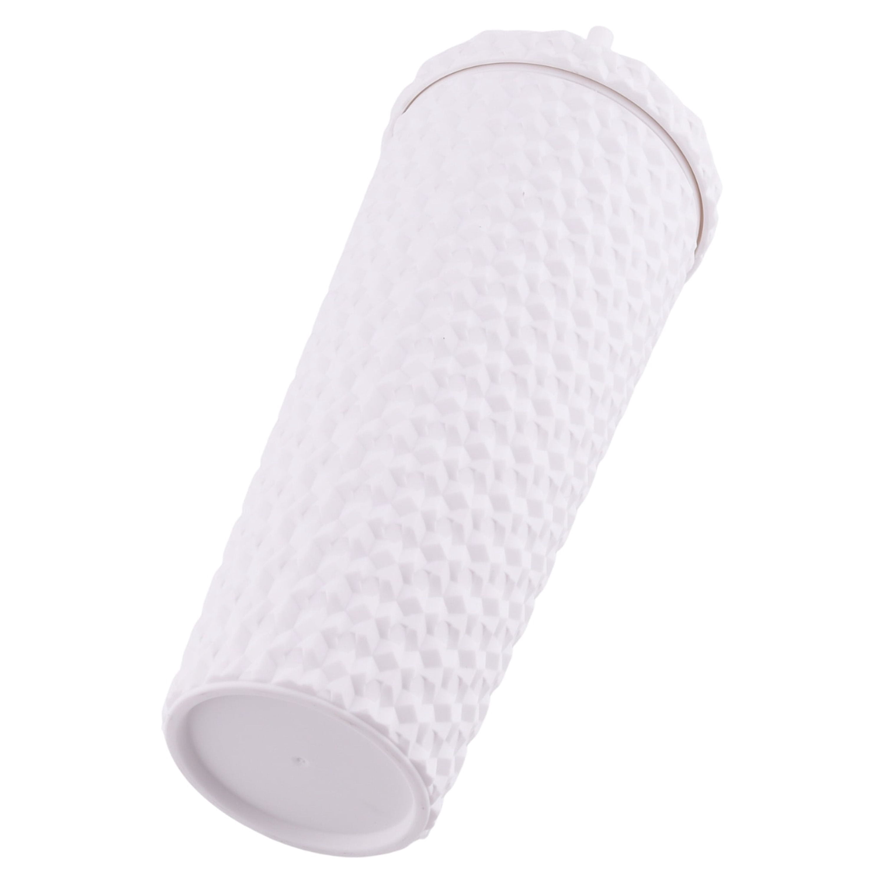 Mainstays 26 oz White Matte Plastic Tumbler, 4 Pack