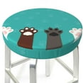 thumbnail image 3 of Xecao's Cute Cat Paw And Dog Print Stool Covers offer stylish, washable protection for PU round bar stools, perfect for home or commercial use., 3 of 7