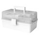 thumbnail image 1 of Caja de almacenamiento de pastillas, 3 capas, gran capacidad, estuche de cosméticos para el hogar, organizador de artículos diversos de plástico, estilo ordinario, blanco Advancent HA004344-01B, 1 of 7