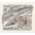 thumbnail image 2 of Perthes 16x15 Black Ornate Wood Framed with Double Matting Museum Art Print Titled - Northwest Africa Spain Portugal - Perthes 1921, 2 of 4