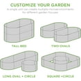 thumbnail image 2 of PetFurnishn 63in Oval Metal Raised Garden Bed, Customizable Outdoor Deep Root Backyard Planter, Stackable Design for Gardening, Vegetables, Flowers, Herbs w/ 275 Gallon Capacity - Silver, 2 of 7