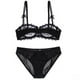 thumbnail image 5 of Conjunto de sujetador de lencería sexy de encaje cómodo y fino transparente para mujer, 5 of 5