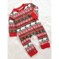 thumbnail image 4 of Qiylii Baby Christmas Romper White Bear Print Long Sleeve Button Jumpsuits, 4 of 9