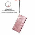 thumbnail image 6 of for Samsung Galaxy A06 Leather Wallet Phone Case, Butterfly Flower Relief Folio Flip Cover, Floral Card Holder Cash Slot, Magnetic Clasp, Stand Support, Wrist Strap Lanyard, 6 of 8