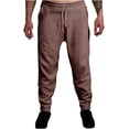 thumbnail image 2 of hopeusnice Mens Wrinkled Loose With Pockets Workout Casual Beach Wide Leg Trousers Lounge Activewear Straight Solid Color Elastic Waist Drawstring Fashion Summer Pants Brown XXXXL, 2 of 6