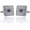Silver, variant on Black and Silver Gold Concentric Diamond Clear Crystal Dust Cufflinks, Soleilie Tuxedo Shirt Cufflinks French Style Shirt Studs