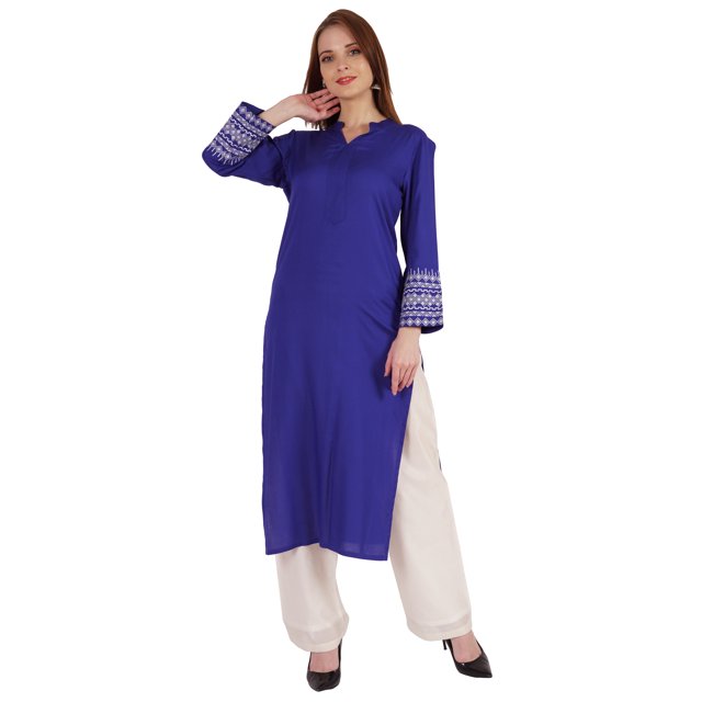 Phagun Kurta Longue pour Femmes Brodée Designer Kurti Ethnique en Rayonne