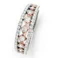thumbnail image 2 of Aonejewelry 0.35 Carat Two Tone Diamond Wedding Band In 14K Solid Rose & White Gold, 2 of 2