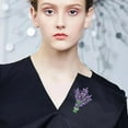 thumbnail image 6 of Lavender Flower Brooch Crystal Rhinestone Glass Bouquet Brooch Lapel Pin Fashion Jewelry Dress Decoration Wedding Party for Women Gift, 6 of 8