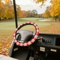 thumbnail image 3 of HUIACONG Christmas Snowflakes Golf Cart Steering Wheel Cover 13-14 Inches Anti-slip Golf Steering Wheel Protection Flannel Comfortable Compatible with EZGO Yamaha Club Cars, 3 of 7