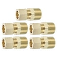 thumbnail image 1 of Uxcell 5 Pcs Accesorio de tubo de compresión de latón, 1/2" OD x 1/2" NPT Conector macho, 1 of 6