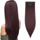 thumbnail image 1 of Extensiones de cabello Benehair con clip, 8 piezas, 26 pulgadas, postizos sintéticos largos y rectos, extensiones de cabello rojo vino, postizos de doble trama para mujeres, cabeza completa, Cosplay,, 1 of 5