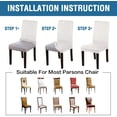 thumbnail image 4 of Suede Dining Room Chair Covers Dining Chair Slipcover Parsons Chair Slipcover Velvet Chair Covers for Dining Room Set of 4, Soft Stretch Removable High Back Chair Protector, Off White, 4 of 7
