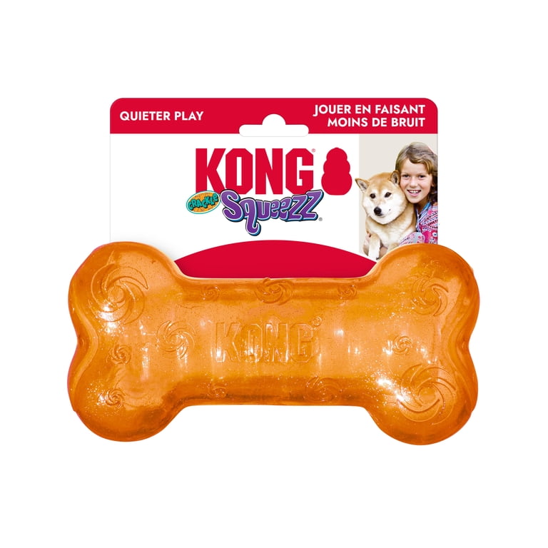 KONG Squeezz Crackle Bone Dog Toy, Large photo 6