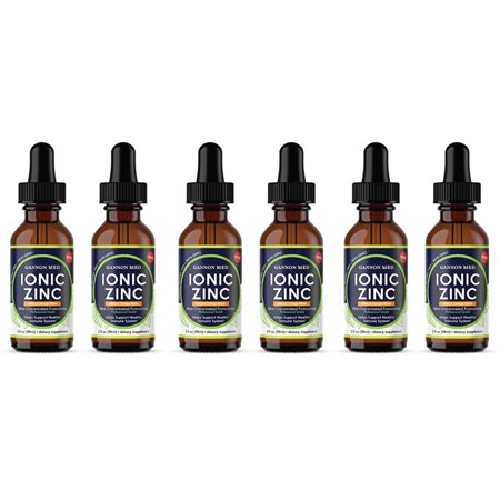 Ionic Liquid Zinc Organic Supplement Drops - Immune System Booster - Pure Ionized Zinc Liquid Sulfate 15mg - Gentle On Stomach - Natural Orange Flavor - Easy to Take Adult & Kids - 6 Pack