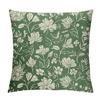 Shiartex Spring Sage Green Pillow Covers 18x18 Vintage Floral Rustic Old Style Cute Flower Print Decorative Outdoor Pillowcases Seasonal Farmhouse Throw Cushion Case Decor for Couch Sofa Bed