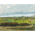 thumbnail image 2 of Gustave Courbet 24x19 Black Ornate Framed Double Matted Museum Art Print Titled: Landscape with Wall and Orchard, 2 of 5