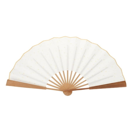 

1pc Hand Held Folding Fan Antique Folding Fan Gilding Rice Paper Blank Fan