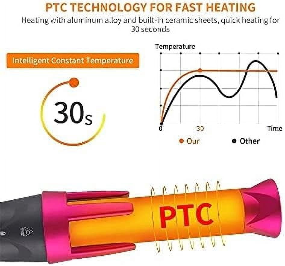 Professional 3 in 1 Auto Rotating Hair Curler Curling Wand Rollers with 3 Interchangeable Ceramic Barrels, Instant Heat Up, Fast Styling Dual Voltage Salon Tool