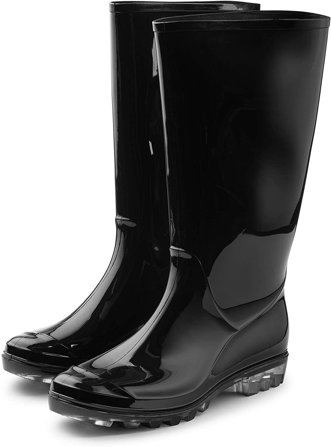 Roxoni Women's Black Rubber Rain Boots 16