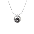 thumbnail image 2 of Delight Jewelry Silvertone Antiqued Round Seal - Initial - N - Live Ring Charm Necklace, 18", 2 of 4