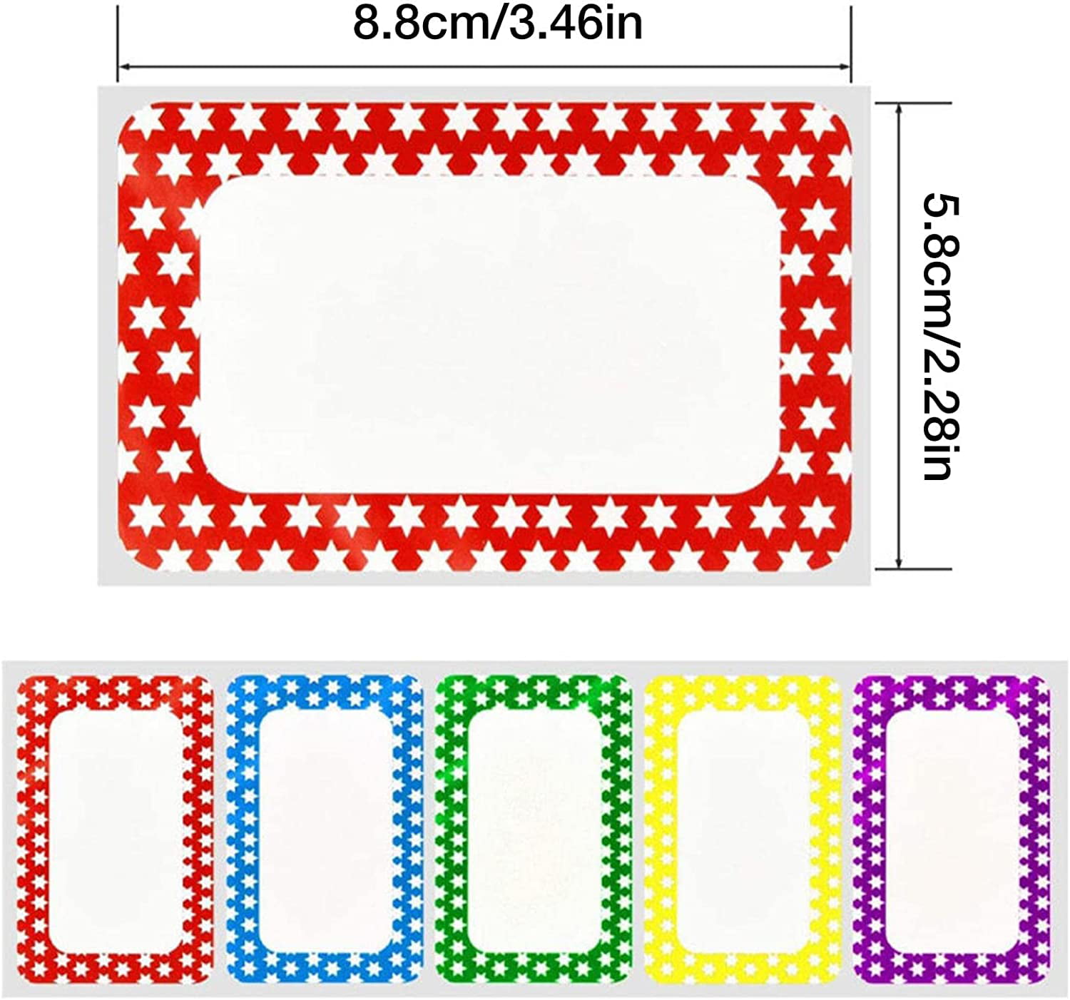 600 Pcs Polka Dot Name Tag Stickers Colorful Border Name Labels Kids Name  Stickers Self Adhesive Classroom Labels School Subject Labels for Home