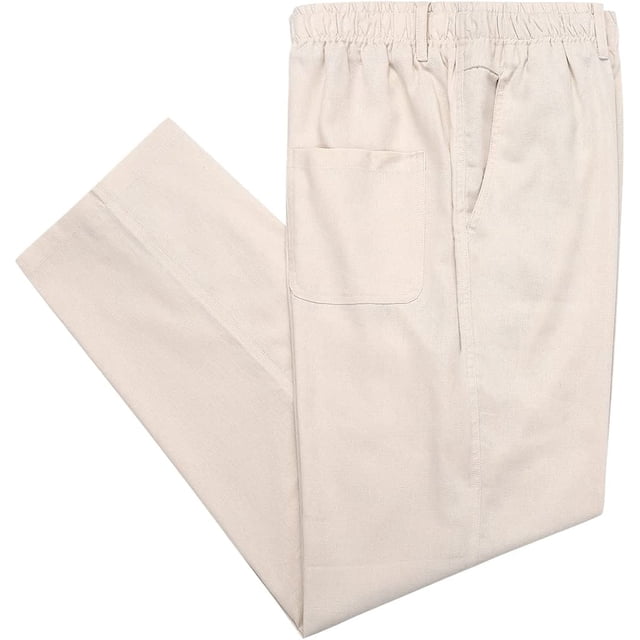 Pantalones de mezclilla de ajuste holgado con cintura elástica para hombre Beige 38W x 32L Beige 38W x 32L Xishao ropa