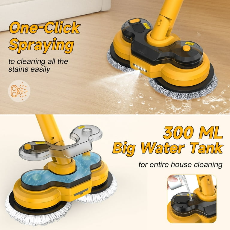 【新品】 CLEAN SMART FLOOR CLEANER 電動モップ Amiluo Cordless Electric Mop, Floor Cleaner with LED
