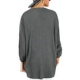 thumbnail image 4 of Qiylii Women’s Solid Color Coat Long Sleeve Mid-length Irregular Knitted Top, 4 of 9