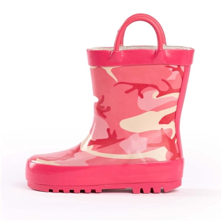 NORTY Little Big Kids Boys Girls Unisex Lug Sole Boot Mid-Calf Rubber Rain Boots