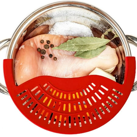 

Tohuu Silicone Pot Strainer Silicone Grease Strainer for Frying Pan Kitchen Draining Tool for Spaghetti Pasta Ground Beef Fits Bowls and Pots generous