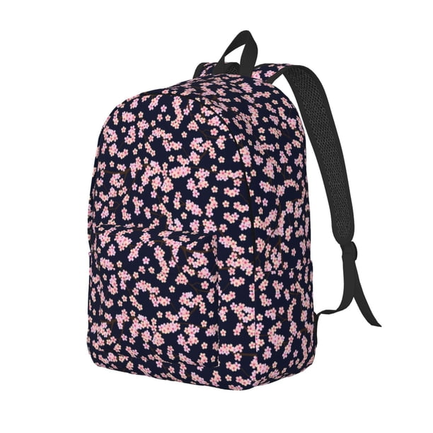 Disketp Flower Mochila de Lona Estampada, Mochila Escolar de Viaje Ligera para Estudiantes y Portátil-Medium