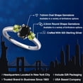 thumbnail image 2 of Gem Stone King 925 Sterling Silver Black Sapphire and Green Peridot Engagement Ring for Women | 1.51 Cttw | Oval 7X5MM | Gemstone September Birthstone | Size 7, 2 of 6