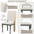 thumbnail image 6 of EUROCO 6 Piece Kitchen Dining Table and Chair Set,60” Dining Room Table Set with Solid Wood Table,4 Upholstered Chairs and 1 Upholstered Bench,Rectangle Dining Table Set for 6, 6 of 9