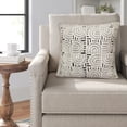 thumbnail image 4 of LR Home Groove Cotton Blend Poly Filled Pillow in White/Blue, 30" x 30", 4 of 4