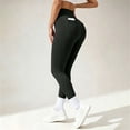 thumbnail image 6 of IUYRTFE Women Solid Color Full Length Yoga Pants High Waist Stretch Workout Leggings for Gym Running Daily Wear, 6 of 7