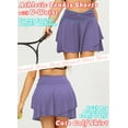 thumbnail image 5 of TZLDN Women's High Waisted V Cross Pleated Tennis Skirts with Pockets Inner Shorts Lightweight For Athletic Workout Mini Skirts Purple,S, 5 of 7