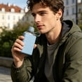 thumbnail image 3 of 240ml Slim Flat Pocket Water Bottle With Detachable Silicone Portable Travel Pocket Flask Juice Alcohol Mini Drinking Bottle, 3 of 4