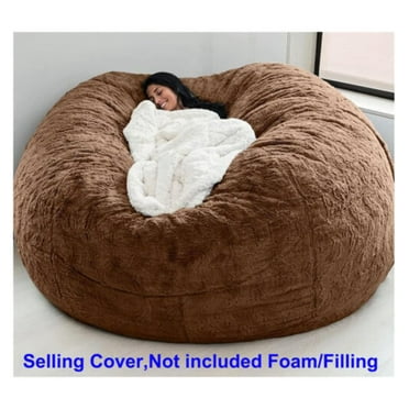 Yunwen 7FT Foam Giant Bean Bag Microsuede Memory Living Room Chair Lazy Sofa Soft Cover