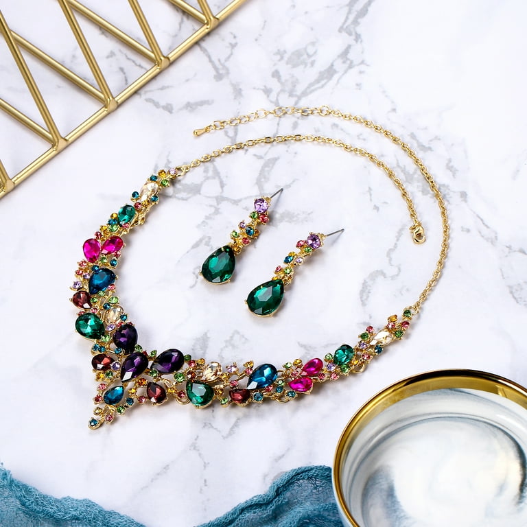 Austrian crystal necklace and earring set outlet