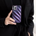 thumbnail image 4 of Cute Curly Wave Case for iPhone 14 Pro Max 6.7 inches, Water Ripple Pattern Phone Case Slim Shockproof Satin Glossy Cover for Girls Boys Silicone 3D Non-Slip Case -Laser Purple, 4 of 9