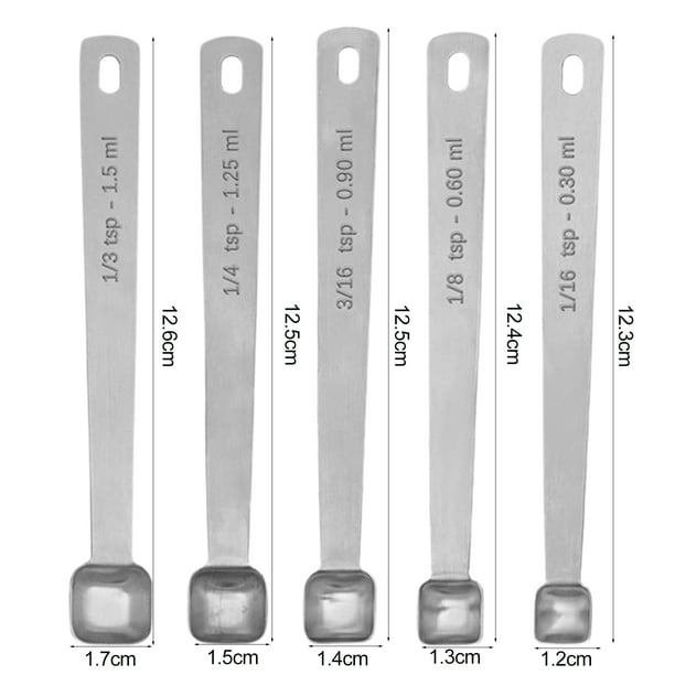 5pcs / Set Cuillère À Mesurer 5 Différentes Capacités De Mesure De La Capacité En Acier Inoxydable Anti-rouille Pour La Cuisson