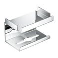 thumbnail image 1 of Porte-papier Toilette Mural, Rangement Non Perforé, Construction en Métal, Design Moderne, pour Salle de Bain, Distributeur de Papier Toilette, Support avec Emplacement pour Téléphone, Décoration Maison, Rangement Cuisine $BS$3, 1 of 7