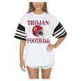 thumbnail image 3 of Women's Gameday Couture  White USC Trojans Starting Lineup Contrast Sporty Heritage Oversized T-Shirt, 3 of 4