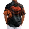 thumbnail image 6 of Men's Halloween Shirts Castle Ghost Print Collared Spooky T Shirt Witch Hat Graphic Short Sleeve Funny Cute Tees 4XL, 6 of 6