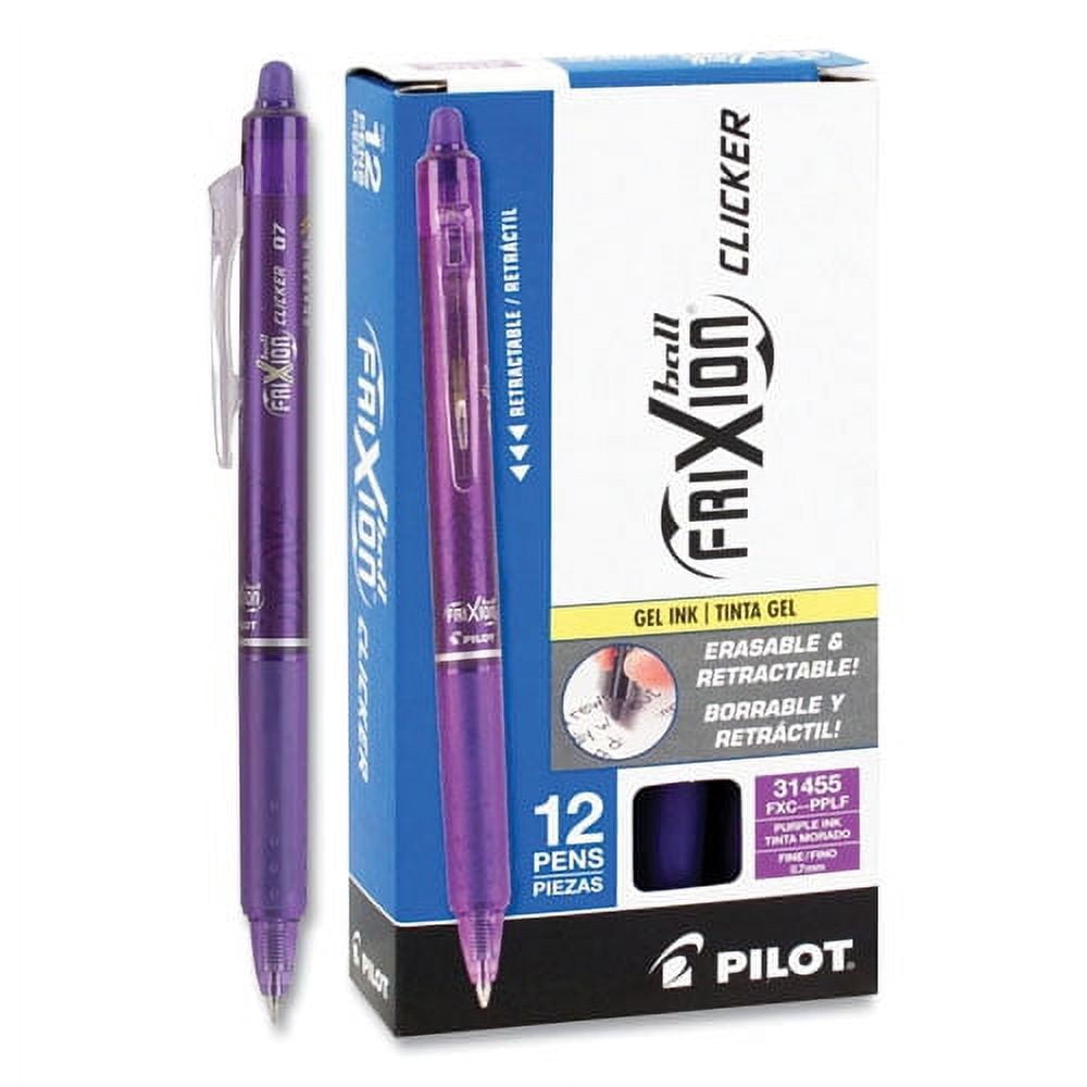 Frixion Clicker Erasable Gel Pen, Retractable, Fine 0.7 Mm, Purple Ink, Purple Barrel, Dozen | Bundle of 10 Dozen