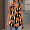 thumbnail image 4 of Bovemsi Workout Tank Tops Woman V Neck Pumpkin Graphic Sleeveless, Halloween Layering Comfort Tops for Women Trendy L, 4 of 5
