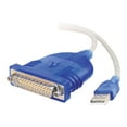 thumbnail image 1 of C2G Adaptateur USB vers Série 6 Pieds - Câble USB vers Série DB25 RS232 - M/M - Adaptateur Série - USB - RS-232 - Gris, 1 of 6