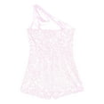 thumbnail image 6 of iiniim Kids Girls Sparkly Party Sequin Jumpsuit One Shoulders Sleeveless Short Romper Dancewear Pink 6, 6 of 7
