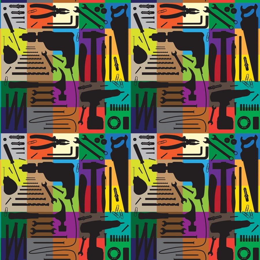 Flat Wrap Wrapping Paper 19"X27" 2 Sheets/PkgMasculine Tools